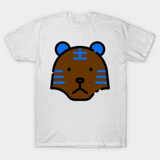 Brown Grizzly Bear Tribal Blue T-Shirt